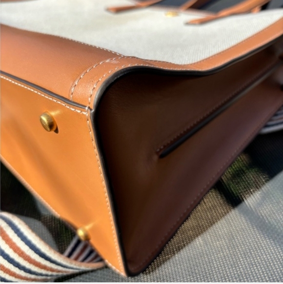 Tory Burch Walker Brown and Cream Tote Bag - Picture 6 of 9